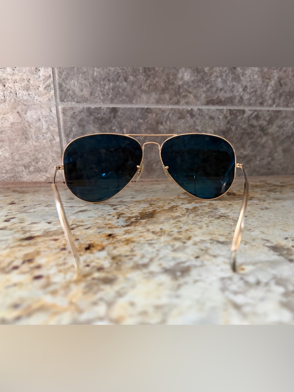 Ray-Ban POLARIZED Sunglasses Aviator Classic Arista Gold Frame Green Large - Picture 6 of 6